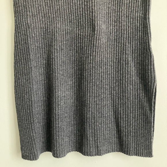 HUGO BOSS Charcoal Grey Ribbed Wool and Cashmere Blend MIDI Skirt Size M NWT - Picture 6 of 15